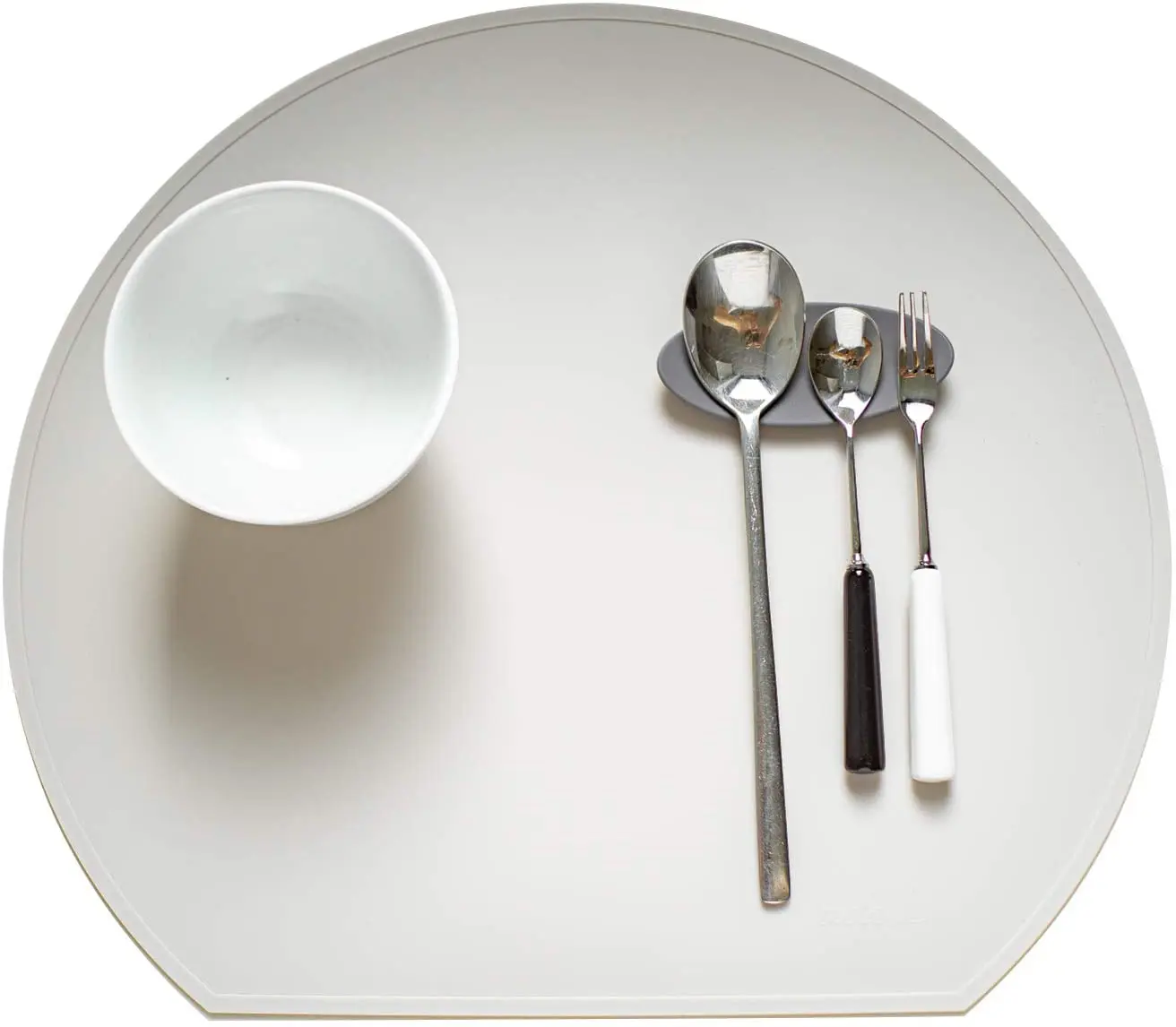 2022 New Small Silicone Coffee Spoon Holder Grey Soft Almond Coffee Maker Holder Pads