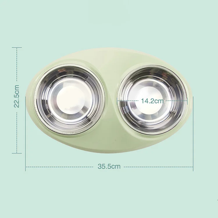 Amazon Hot Sale Stainless Steel Taiji Double Pet Bowl Dual Purpose Plastic Dog Cat Feed Bowl from Pet Supplies Manufacturer