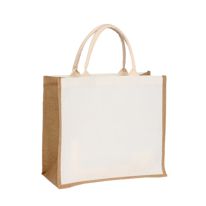 100% jute beach fabric flood control shopping bag with sap colorful handles sofa fabric for plants seed