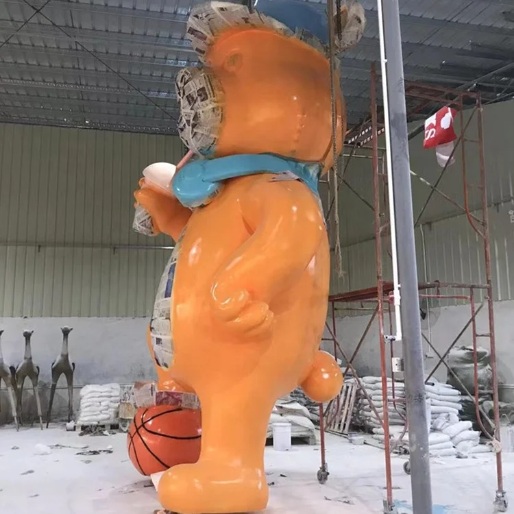 Glass fiber reinforced plastic large cartoon Animal model bear action figure Statue of custom Welcome decoration for sale  Resin