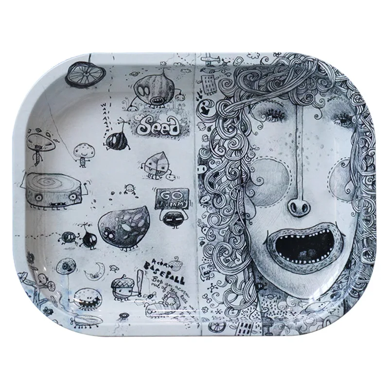Custom Logo Cigarette Smoking Accessories Wholesale Metal Tobacco Rolling Tray