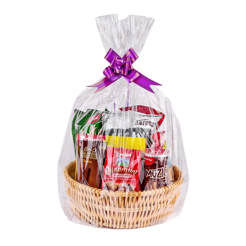 Good Quality Cookie Packaging Bags Transparent Clear Cellophane Wrap Baskets Gifts Cellophane Cookie Bags