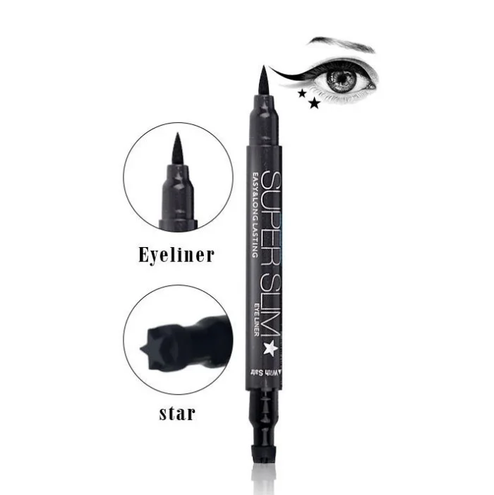 Menow E15003 Makeup Waterproof Liquid Eyeliner with Star Stamp Magic Long Lasting Liquid Eyeliner Black Liquid Common Makeup