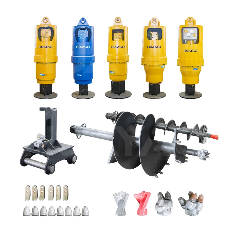 Excavator retrofit traction hydraulic spiral drive earth drill electric foundation drilling machine