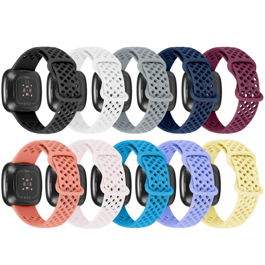 Tschick Sport Band For Fitbit Wristband TPU Silicone Bracelet Breathable Strap For Fitbit Versa 3 4 Sense 2 1 Watch Band