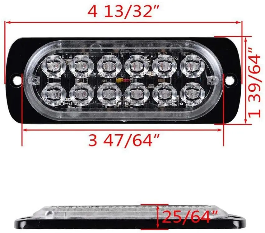 Emergency Vehicles car 12v LED flash Light Amber Truck Strobe LED Flashing Warning Light