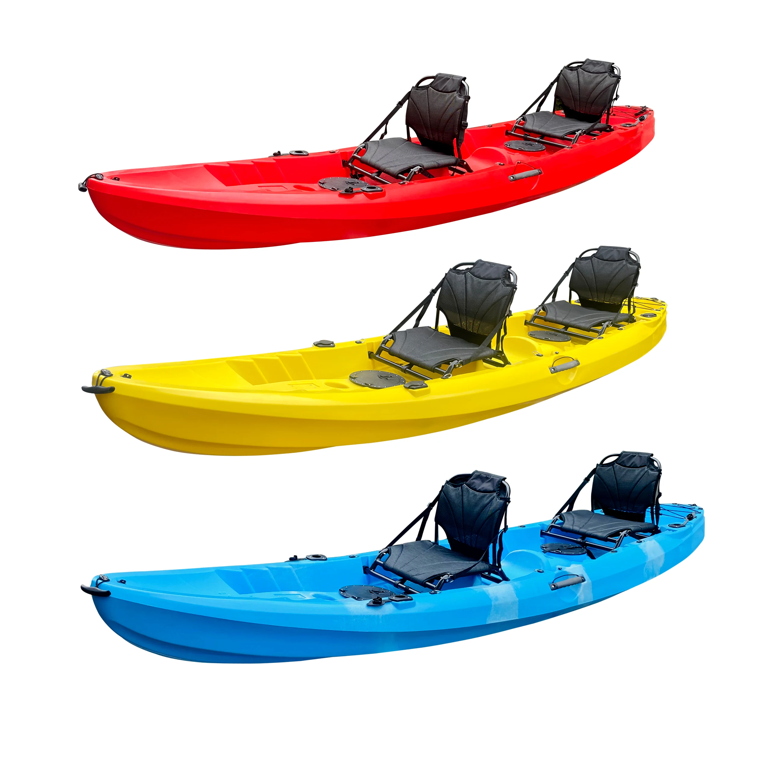 wholesale cheap plastic no inflatable kayak family 3 person sit on top kayak with canoe kayak accessories