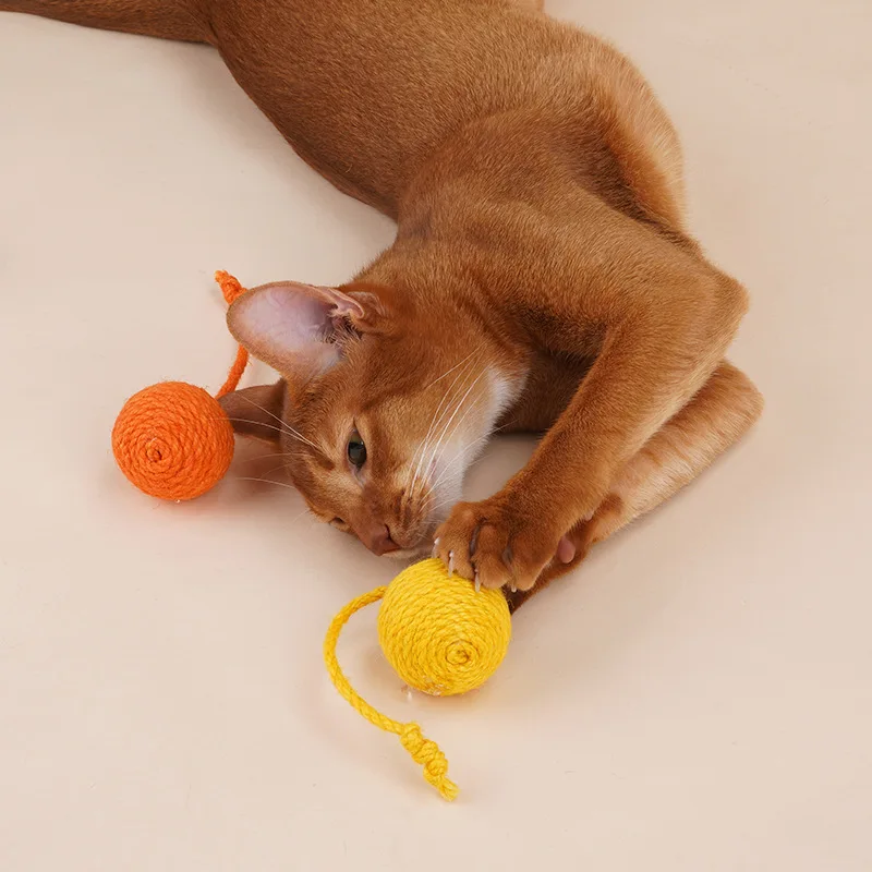  Игрушки для кошек шарики из сизаля Amazon игрушки жевательные кошачьей