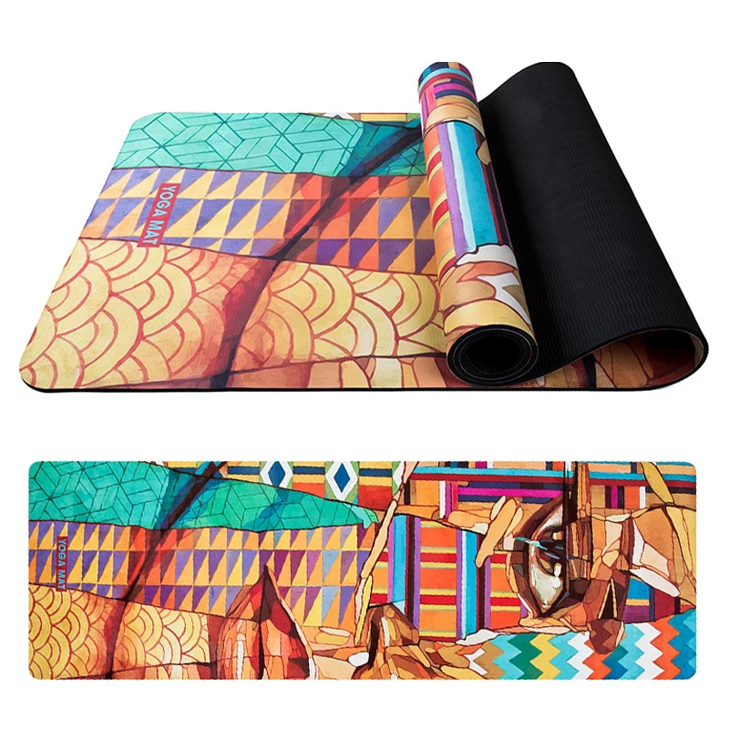 Custom Baby Fitness Folding Black Gym Fitness Own Logo Suede Yoga Mat