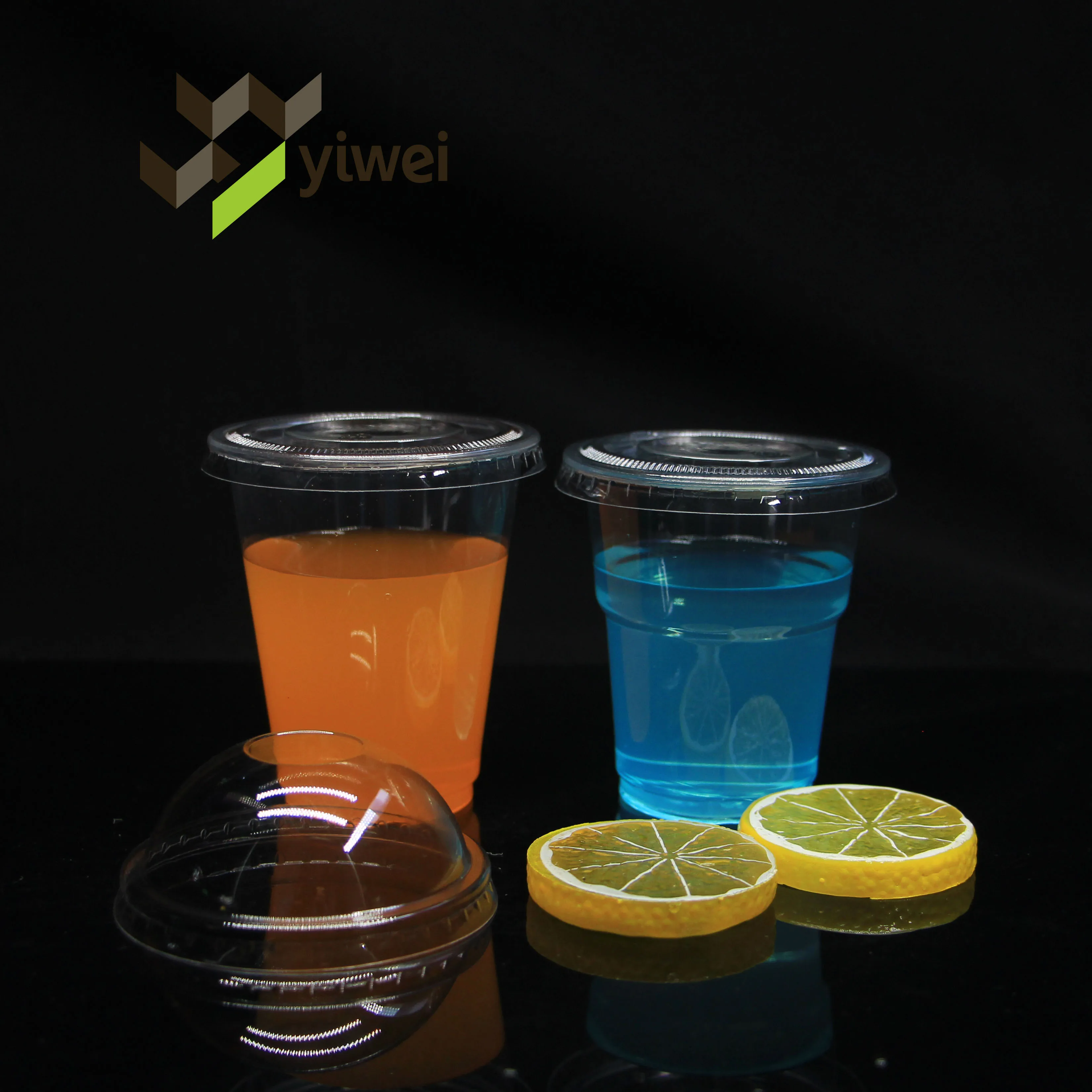 Custom Logo Disposable PET Cup With Lids, Boba Tea Coffee Juice PET Clear Plastic Cup/
