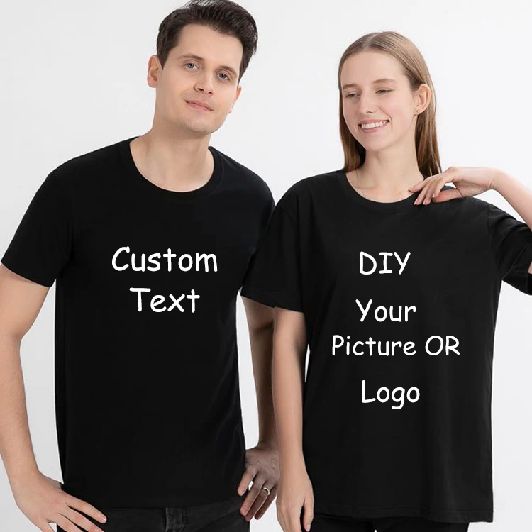 Unisex round neck 100% cotton blank tshirt women print embroidered plain t-shirt custom