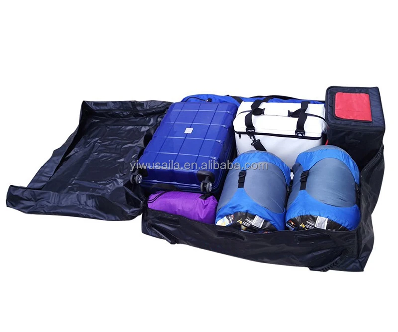 Rain Dust Water Proof Vehicle Car Roof Rack Cargo Tent Carrier Box 1000D PVC Tarpaulin Travel Camping Storage Bag 110*90*30cm