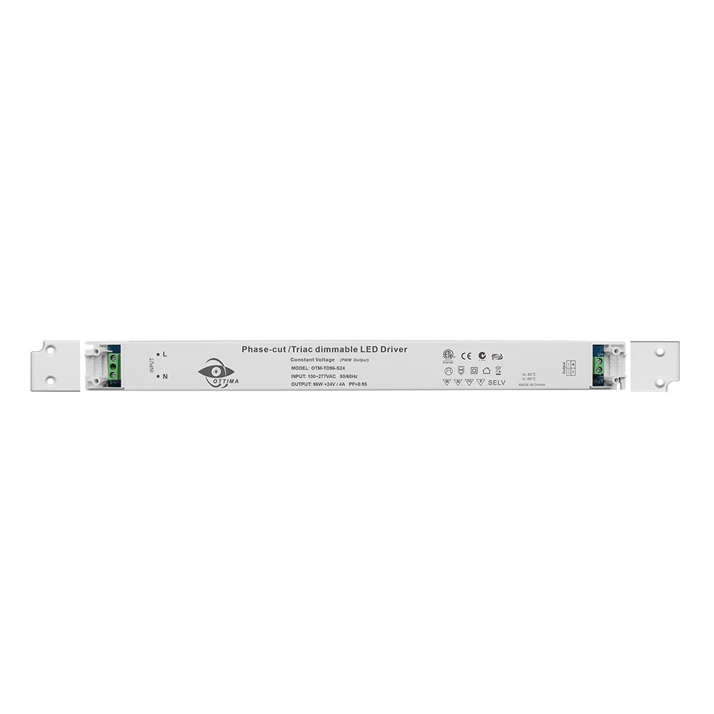 IP20 96W 12V 24V slim linear 0-10V 1-10V PWM dimmable constant voltage led driver
