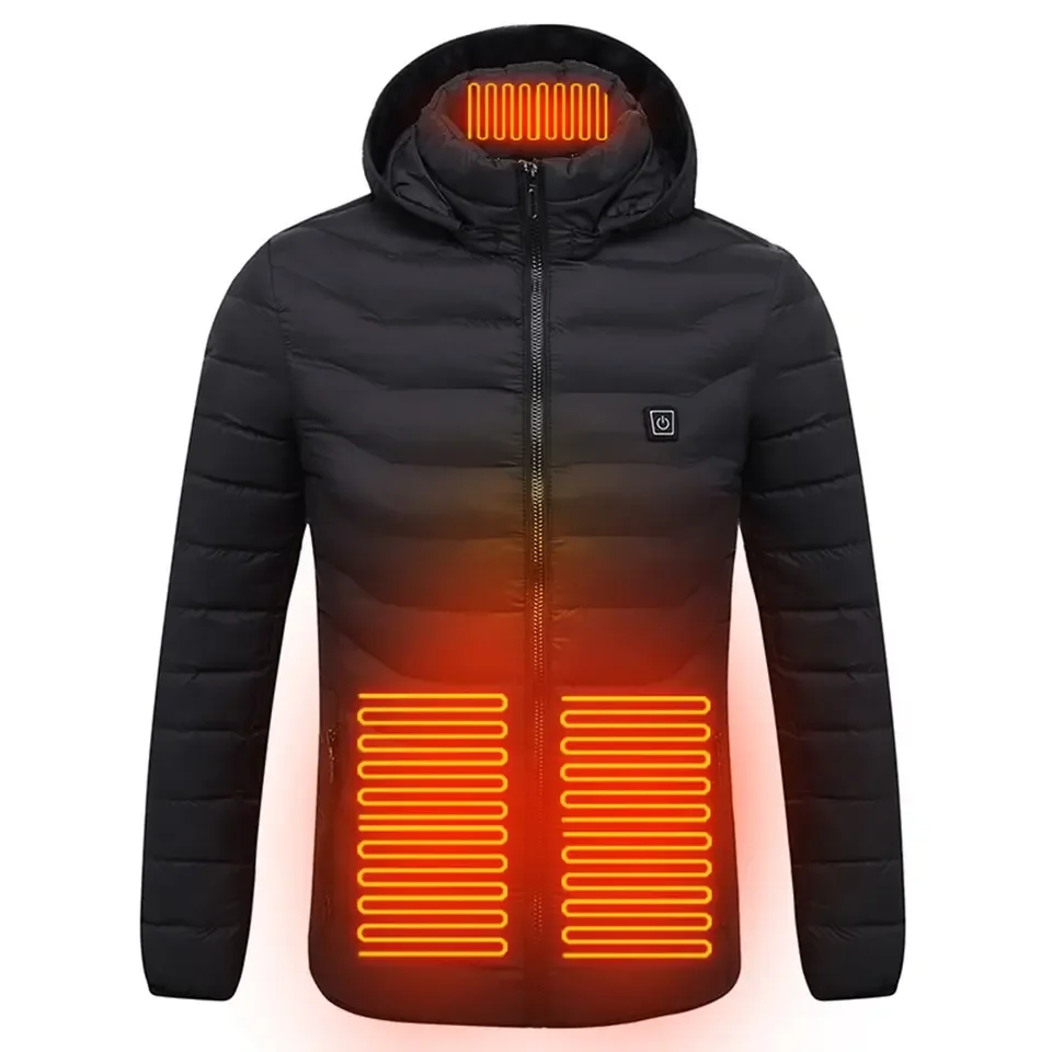 Custom Rechargeable Black Work Ski Riding Fleece Electric Usb Heater Jacket Winter Jacket Supplier With Heated For Men
