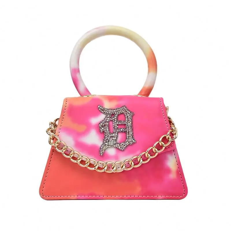 2021 summer Hot Sale Chain rainbow  Tie dye  D  purse Handbags detroit Purse And Handbags Bag For Women