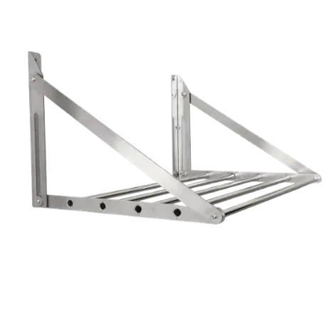 Heavybao Hotel Kitchen Restaurant Stainless Steel Tube Style Foldable Wall Mounted Shelf