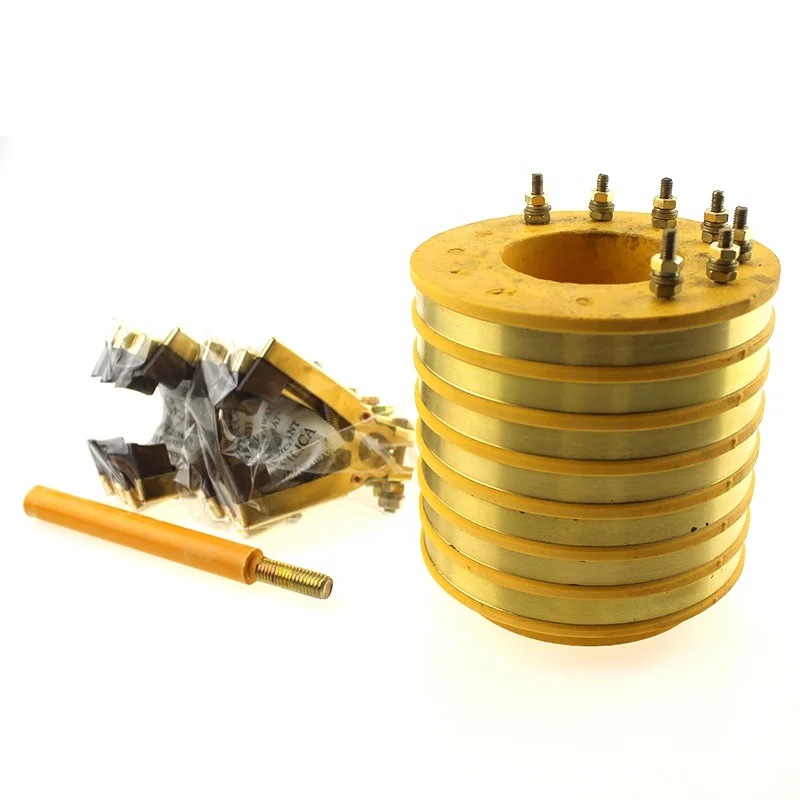 
50mm hole carbon brushes Collector 7 rings rotary joint slip ring use for Playground Equipment 