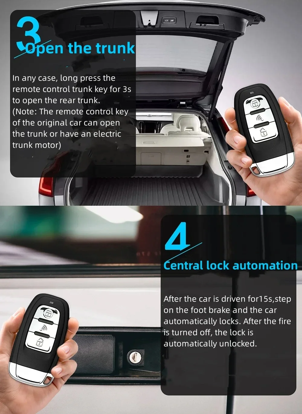 Car one-click start modification remote start mobile phone control car mobile APP control open trunk remote control lock/unlock
