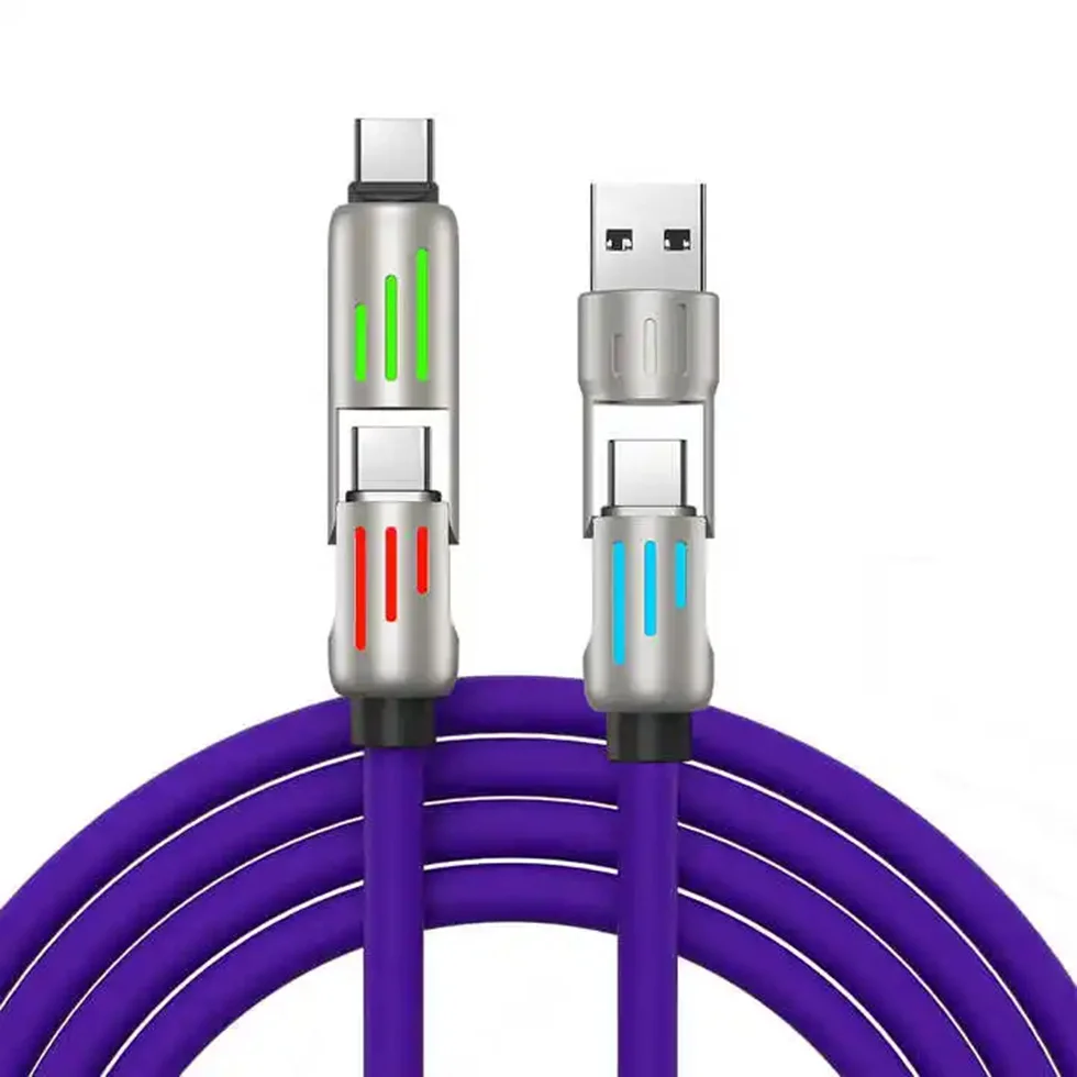 For iphone 30W Multi Device Charging 20W Cable 65W 240W PD 4-in-1 Charger with Breathing Light 4FT 60W Fast Cord