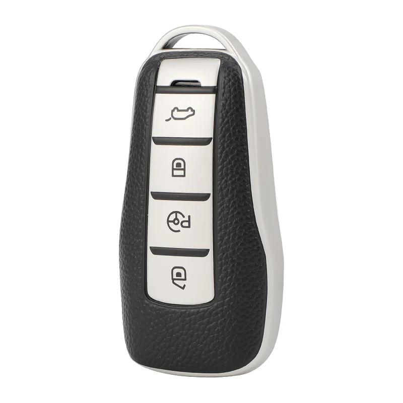 Leather Key Sleeve, Key Ring Holder, Stylish car key cover Accessories for Xpeng