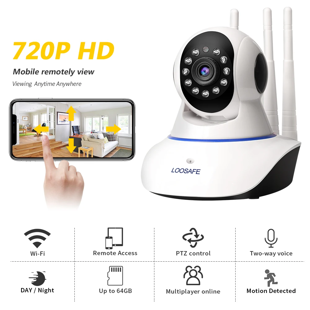  Loosafe хорошее качество 720P V380 беспроводная IP-камера ночного видения с приложением для умного дома камера видеонаблюдения