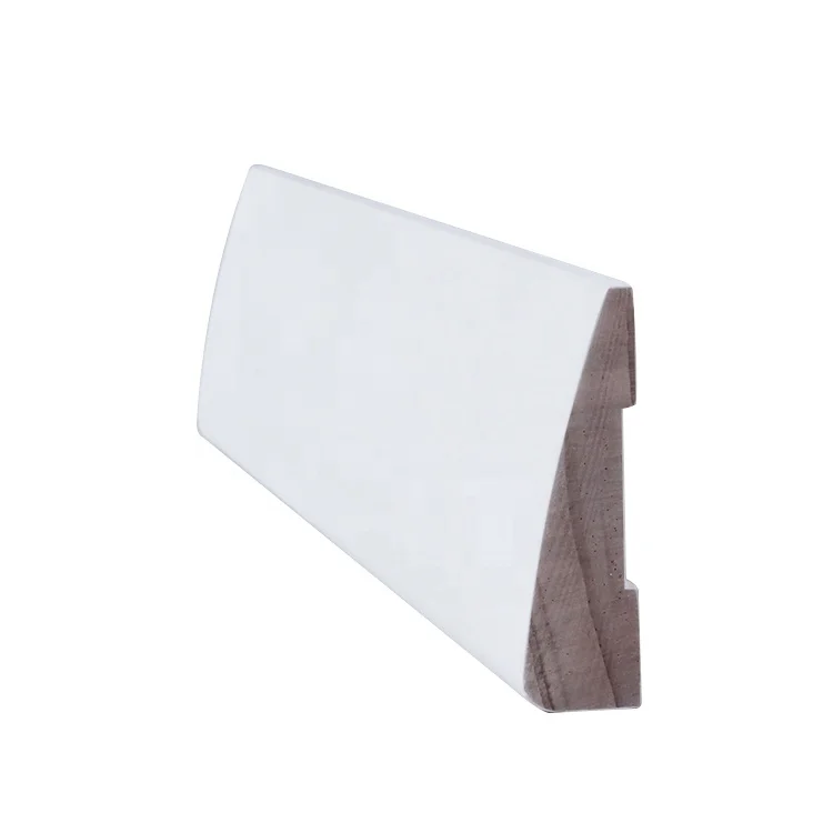 Low price promotion white gesso primed finger joint radiata pine wooden customizable wall baseboard skirting moulding