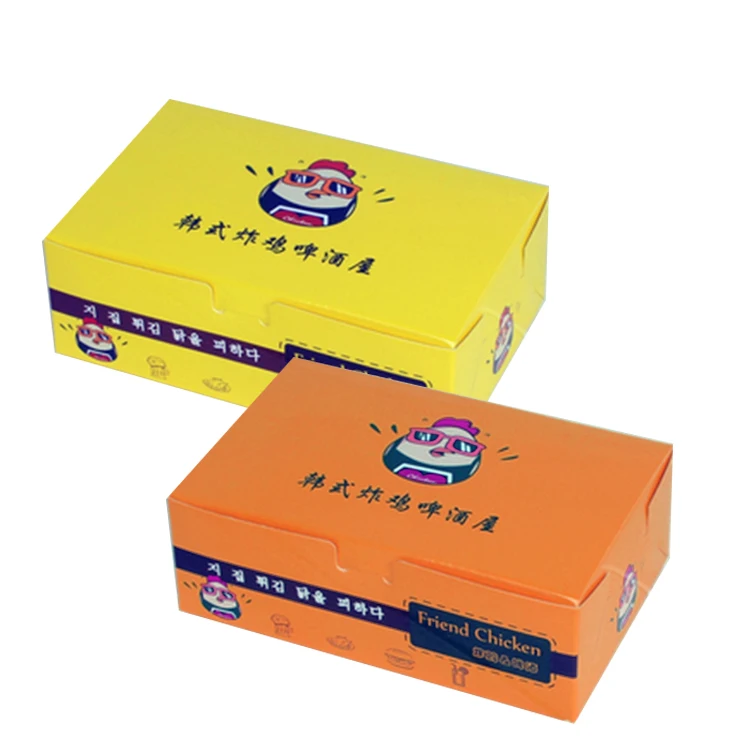 Customized Take Away Food Grade Korean Paper Hot Dog To Go French Fried Chicken Carton Burger Box Printing Fast Food Packaging