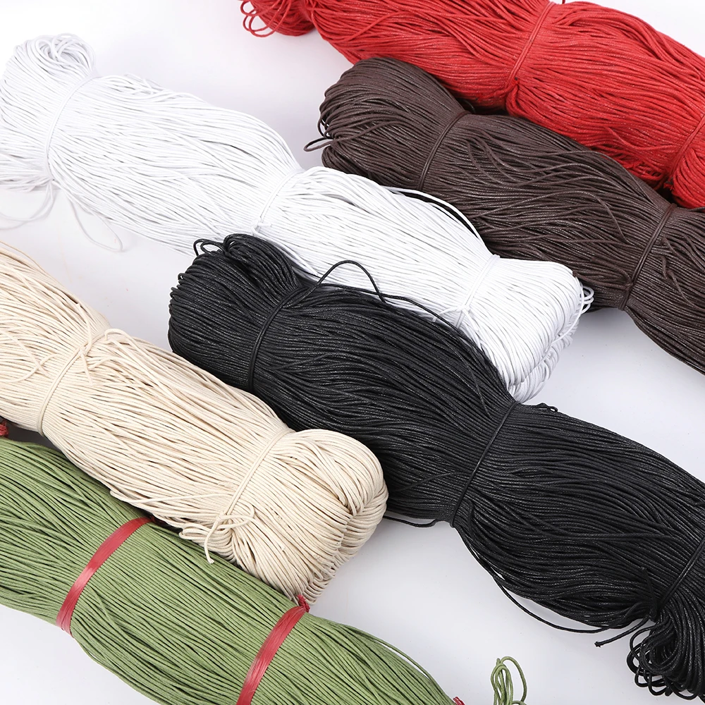 Wholesale customization of 1/1.5/2/2.5mm bundled colored cotton wax thread by manufacturers satin cord