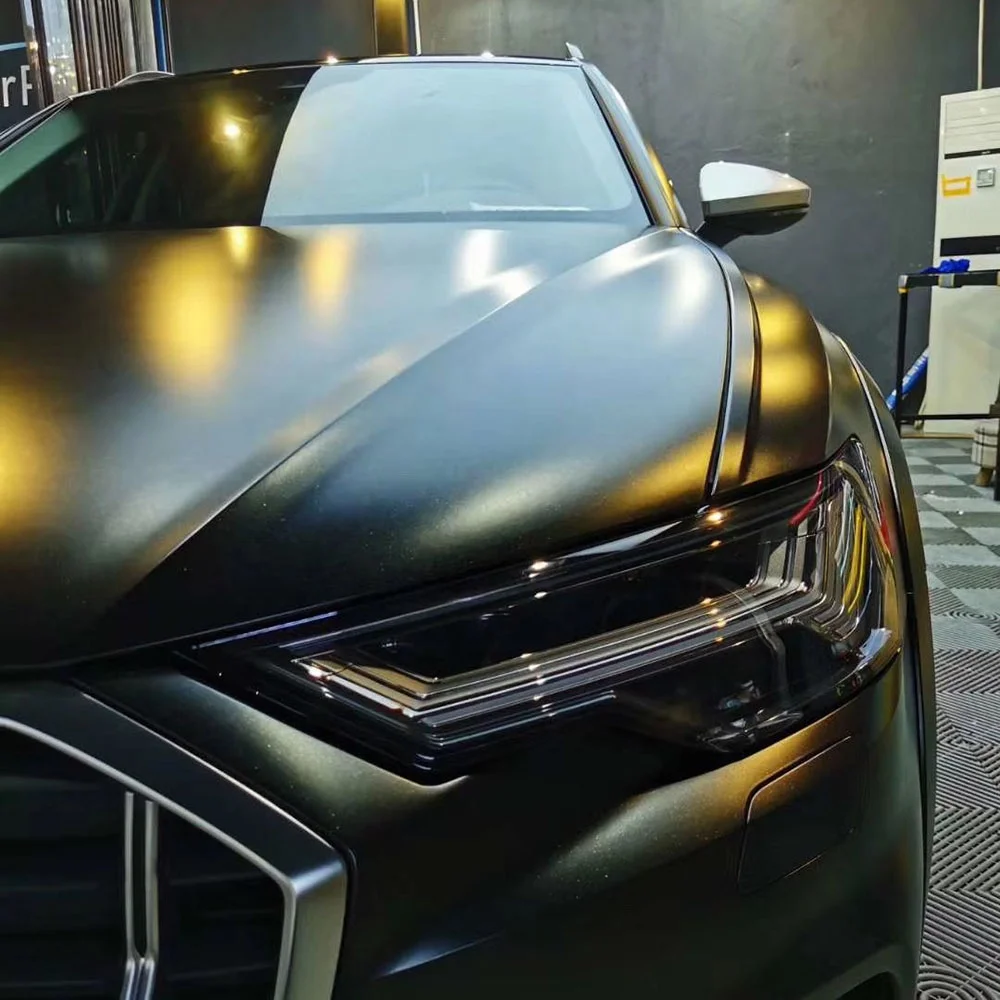 WRAPMASTER 1.52*17m PET Matte Black Vinyl Wrap Products Automotive Interior Vinyl Wrap For Car Wrapping Film