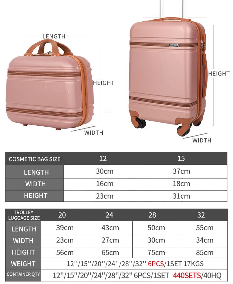 new popular retro 4 pcs set travel luggage sets abs luggage suitcase Spinner Wheels vintage Suitcases Durable