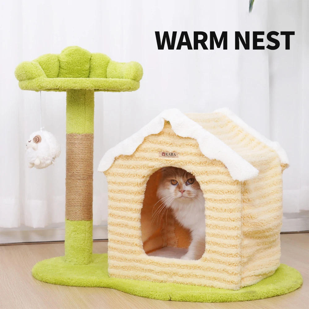 Manufacturer Wholesale Sisal Short Plush Warm Cat Tree House