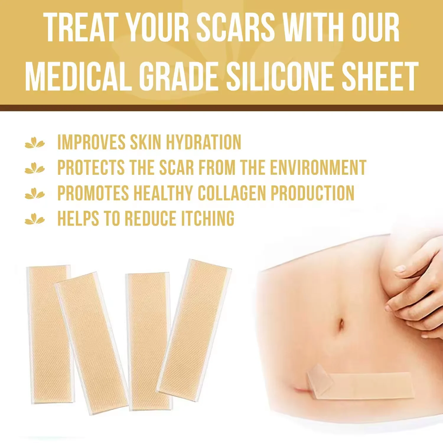 Manufacturer Customized Soft Silicone Gel Scar Patches Tape Self-adhesive Scar Patch Wound Plaster