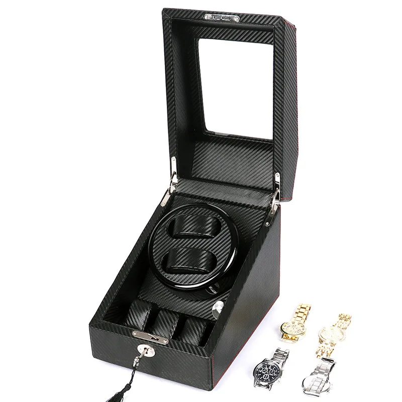 Carbon fiber mechanical watch automatic upper chain motor box 2 + 3 electric meter shaker wholesale watch box