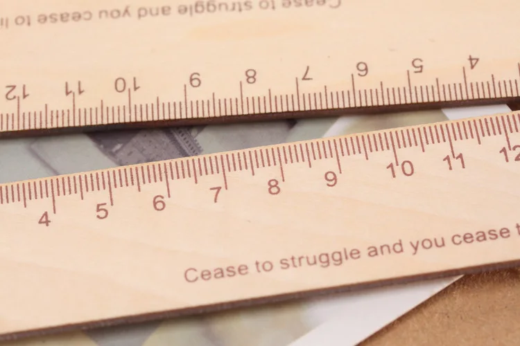 Study Stationery Ruler 15cm 20cm 30cm Wood Ruler Wholesale Photographic Props Decorative Pieces Log Rulers