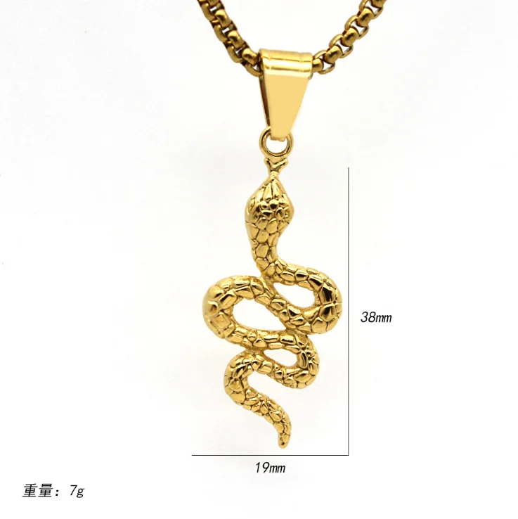 
Stainless Steel 18K Gold Plated Snake Necklace 
