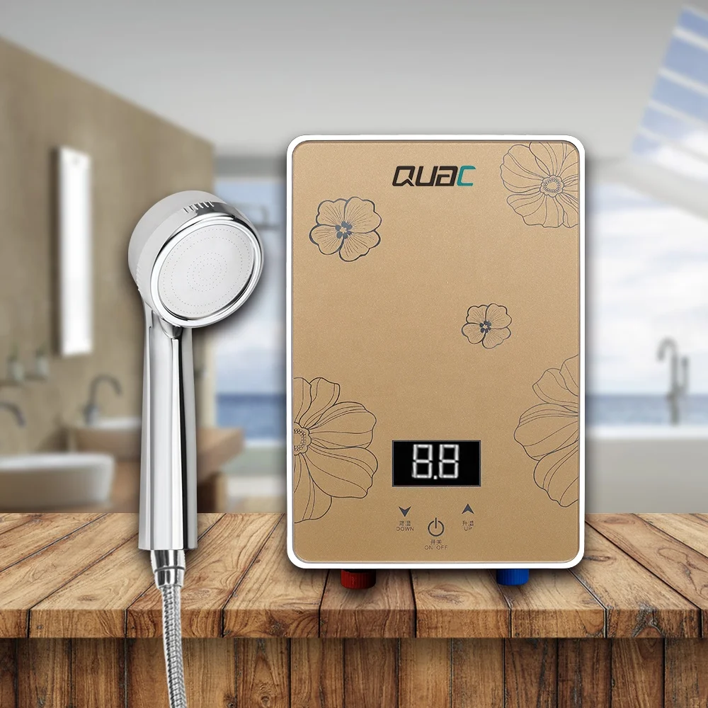 220V Wall Mounted Touch Control 5.5kW Tankless Hot Water Heater Electric Instant Shower Geyser