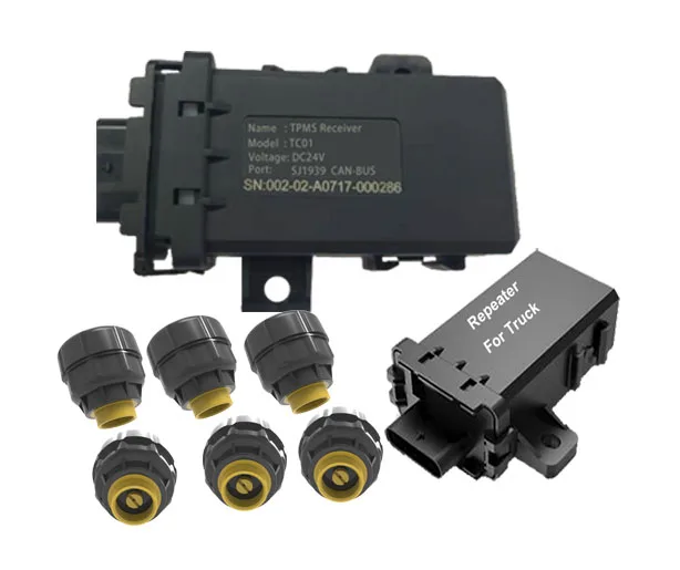 mining truck 11.8mm external sensor can bus tpms for 6 tires tire pressure monitoring system