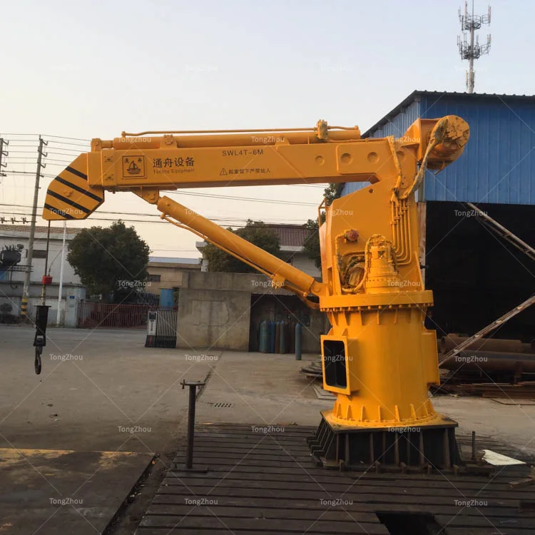Small mini hydraulic lifting knuckle booms marine deck crane harbor use