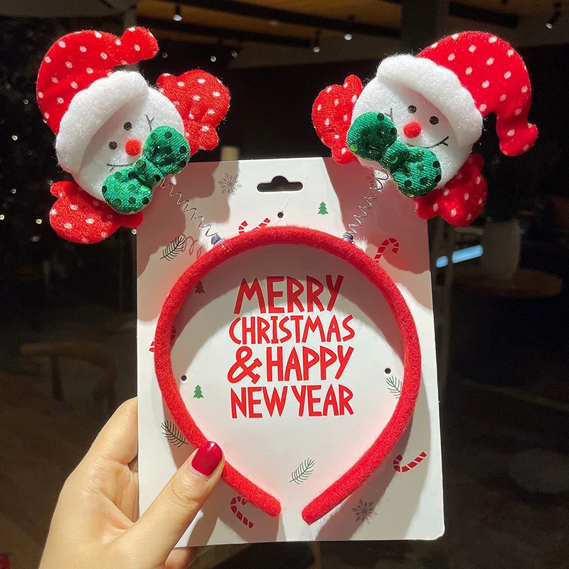 Christmas Headbands Xmas Party Headwear Santa Clause Reindeer Hair Hoop Christmas Costume Accessory