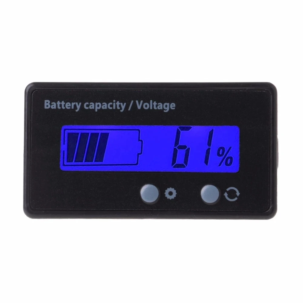 12V 24V 48V Battery Status LCD Digital Indicator Monitor Meter Gauge Blue