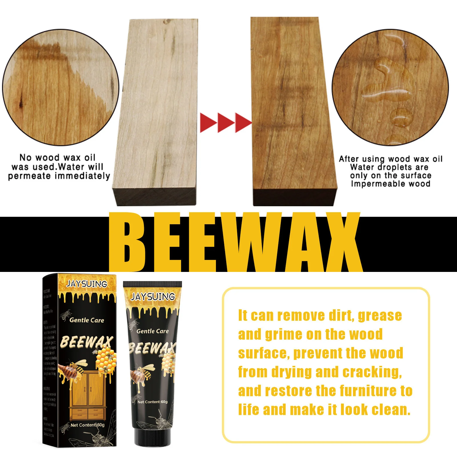 Wooden floor mahogany furniture cleaning decontamination brightening care and polishing wax