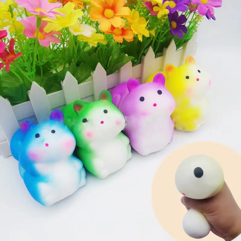 TPR Soft Toy Cute Squirrel Stress Toy Fidget Squeeze Animal Funny Toys for Girls Boys Adults Stress Relief