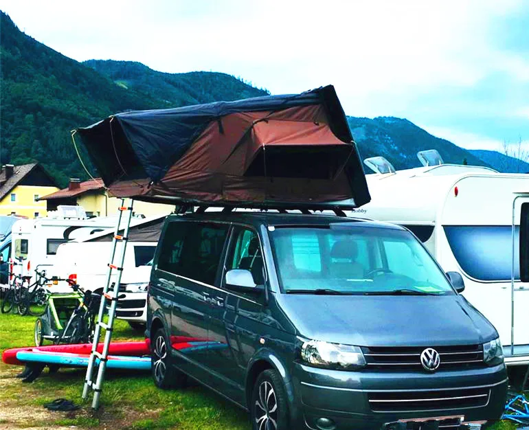 2022 Roof top tent 4x4 overland hard shell 4 man roof top tent with extension awning
