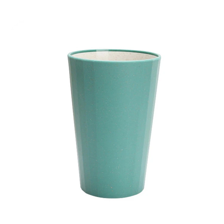 biodegradable wheat straw fibre wholesale double color injection hard water custom logo printed plastic wine cups