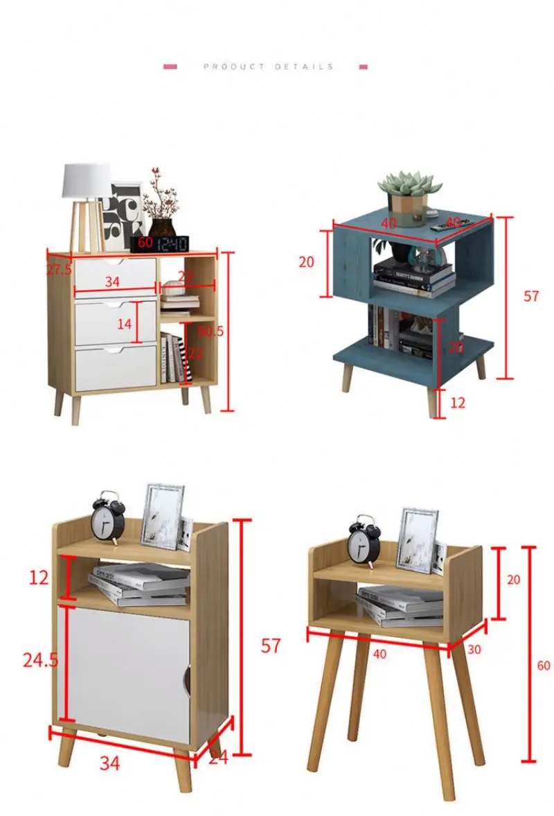 YQ JENMW E1Plate Bedside Table  Nordic Simple Modern Small Coffee Table Living Room Creative Square Small Table