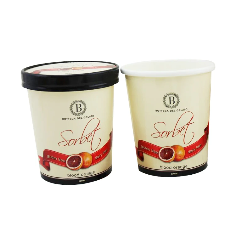 
Wholesale Customized Logo Pattern 750ml Eco Friendly Ice Cream Paper Cup With Lids 