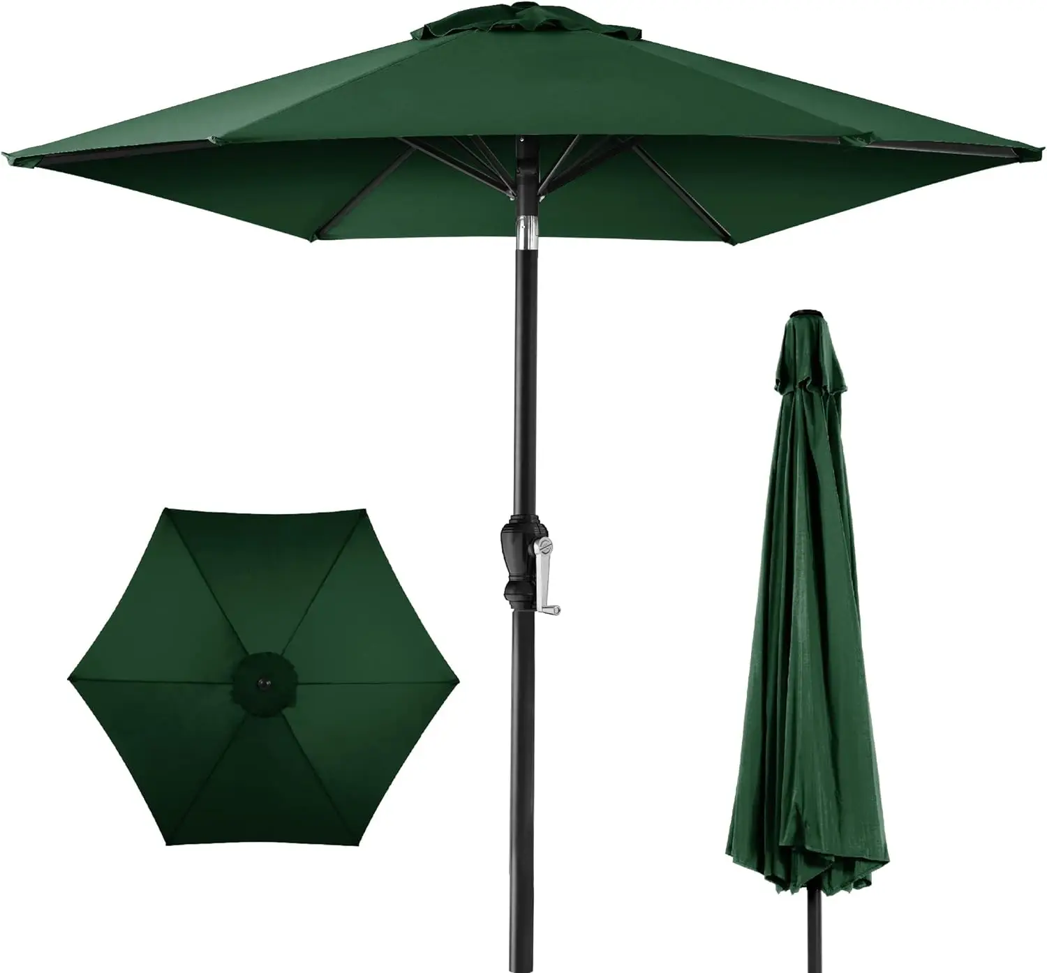 Luxury Patio Umbrella Aluminum Pole Market Garden Umbrella Sun Shade Shelter Outdoor Parasol with Crank Handle Tilting Mechanism
