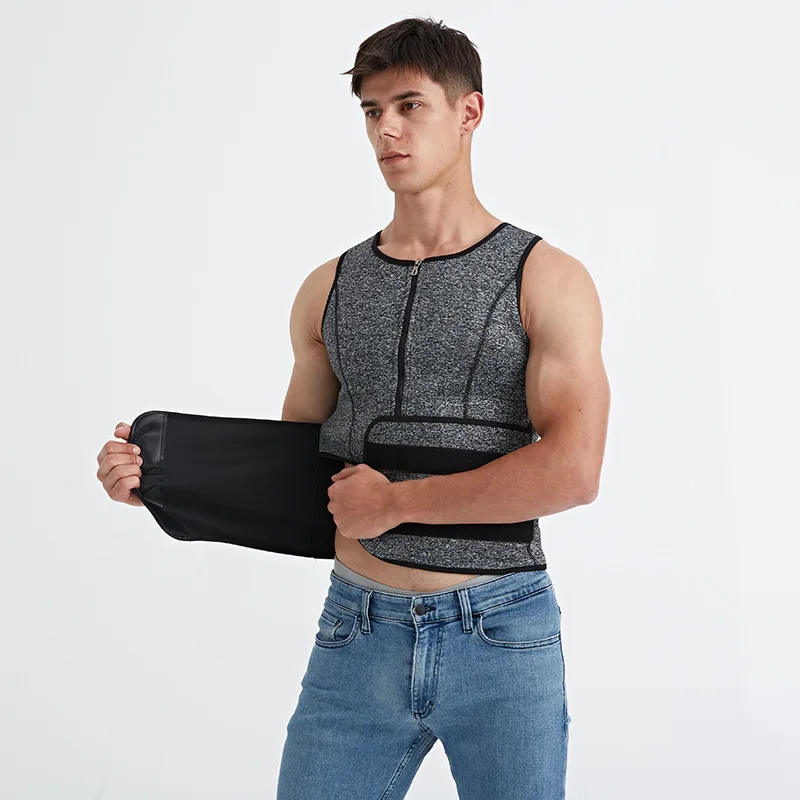 Manufacturers directly for men sports body shapewear neoprene rubber waistband stomach and back heart burst
