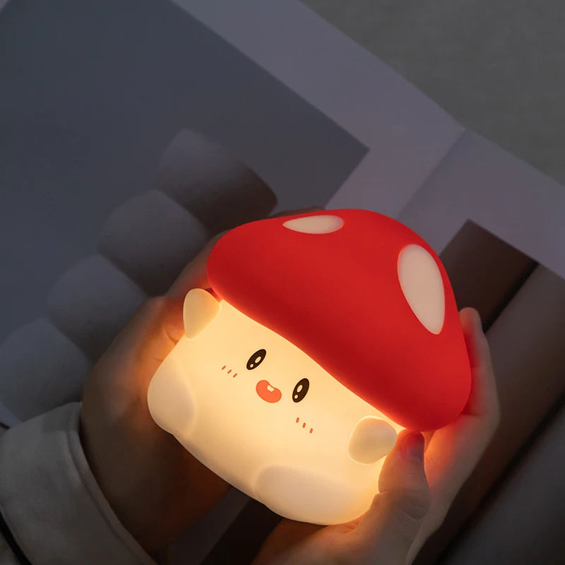 Cute Cartoon Soft Silicone Night Lights Rechargeable Tap Control  Bed Lamp Night Light for Kids