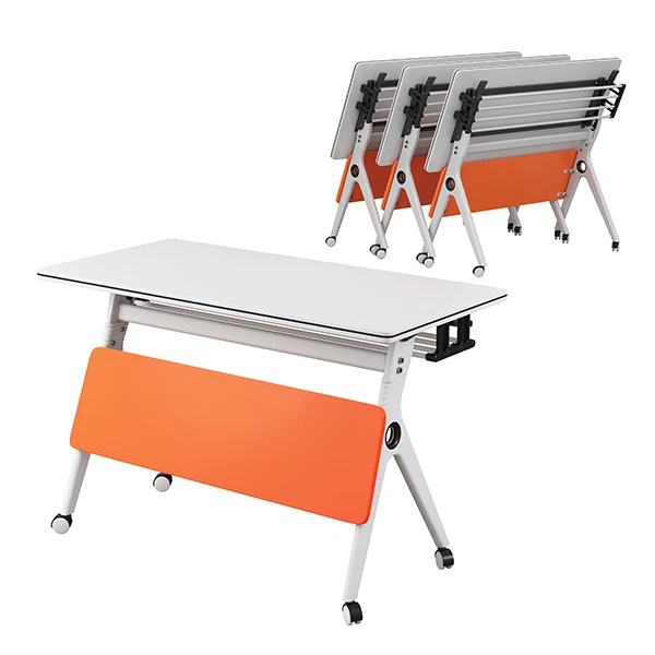 2020 New Flip Top Conference Table Folding Training Table With Wheels For Office School